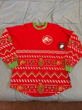 Jurassic Park Red & Green Holiday Spirit Jersey